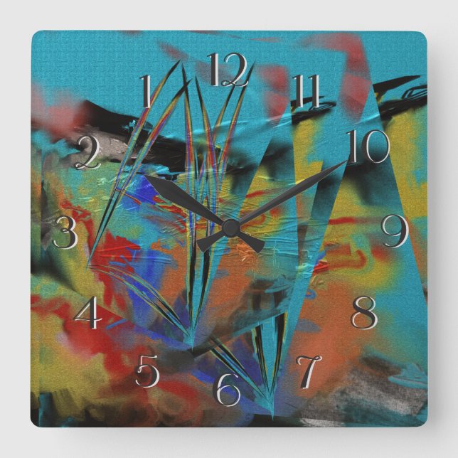 Relógio Quadrado Grande pulso de disparo do mar áspero (Frente)