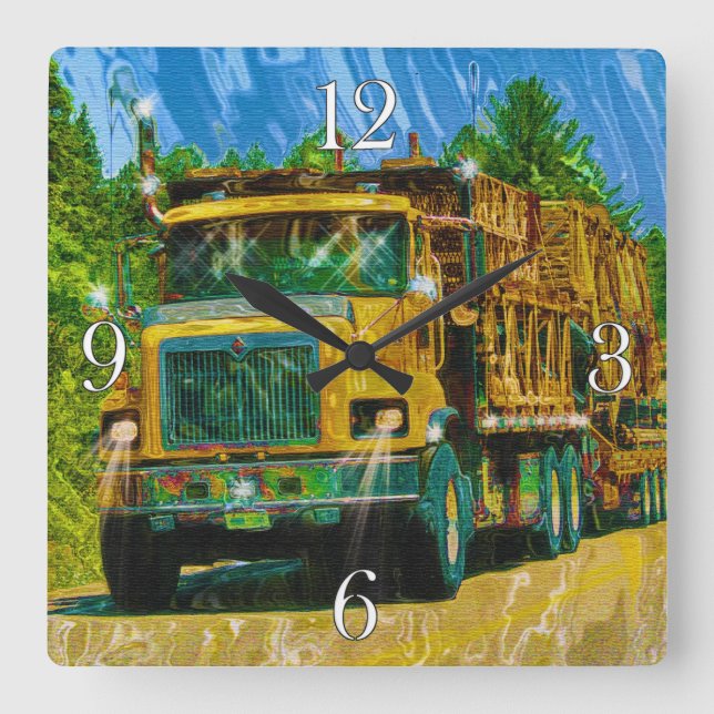 Relógio Quadrado Grande Rig, Veículo de Transporte Pesado, Caminhão (Frente)