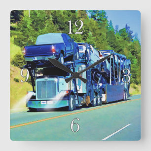 Relógio Quadrado Grande Transportador de Automóveis para Caminhonei