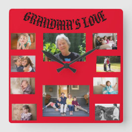 Relógio Quadrado Grandma's Love Square Wall Clock