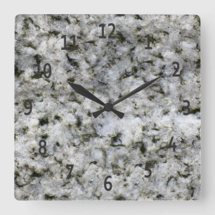 Relógio Quadrado Granite Rock White com Dígitos Pretos