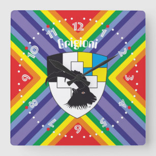 Relógio Quadrado Graubünden Grischun Grigioni Suíça Svizra reló