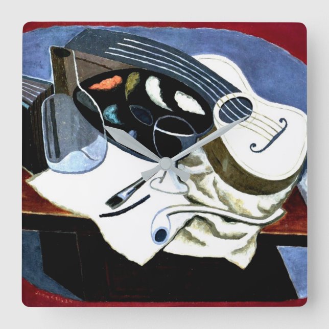 Relógio Quadrado Gris - Painter's Table; Juan Gris painting (Frente)