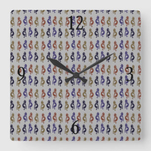 Relógio Quadrado Grupo Kokopelli de Flute Playing Figures Square Wa