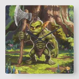 Relógio Quadrado Guardião goblin da floresta.