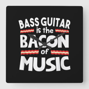 Relógio Quadrado Guitar Lover   Bass Guitar É Bacon De Música Engra