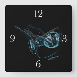 Relógio Quadrado Guitar Player Music Lover's Wall Clock