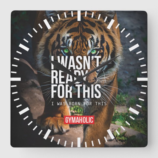 Relógio Quadrado Gym de Malhação Motivacional (Frente)