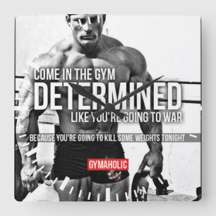 Relógio Quadrado Gym de Malhação Motivacional