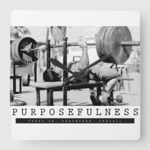 Relógio Quadrado Gym Motivacional