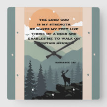 Habakkuk 3:19 Bíblia Verse Deer em Montanha