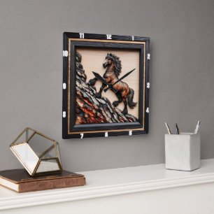 Relógio Quadrado Haflinger Ascent: Personalizada Madeira Marrom-Pre