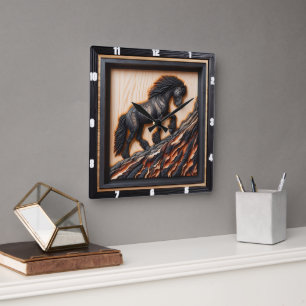 Relógio Quadrado Haflinger Escalb: Paleta Personalizada de Arte da 