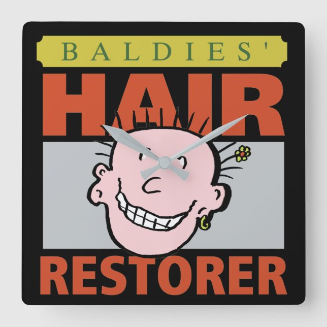 Relógio Quadrado Hairdressers Funny Hair Restorer (Frente)