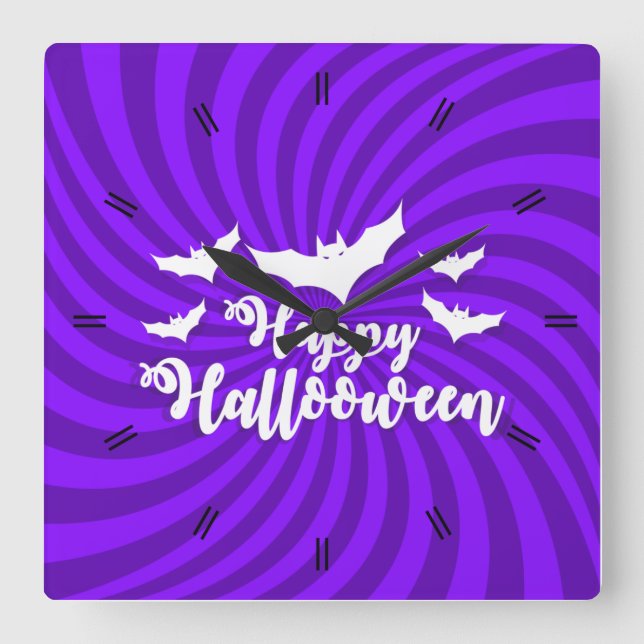 Relógio Quadrado Halloween Moonlight Haunlight House Wall Cloc (Frente)