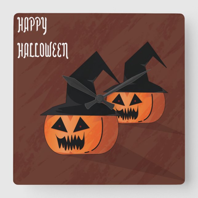 Relógio Quadrado Halloween Moonlight Haunlight House Wall Cloc (Frente)