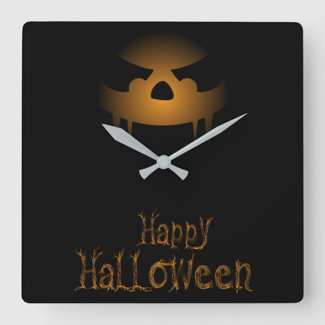 Relógio Quadrado Halloween Moonlight Haunlight House Wall Cloc (Frente)