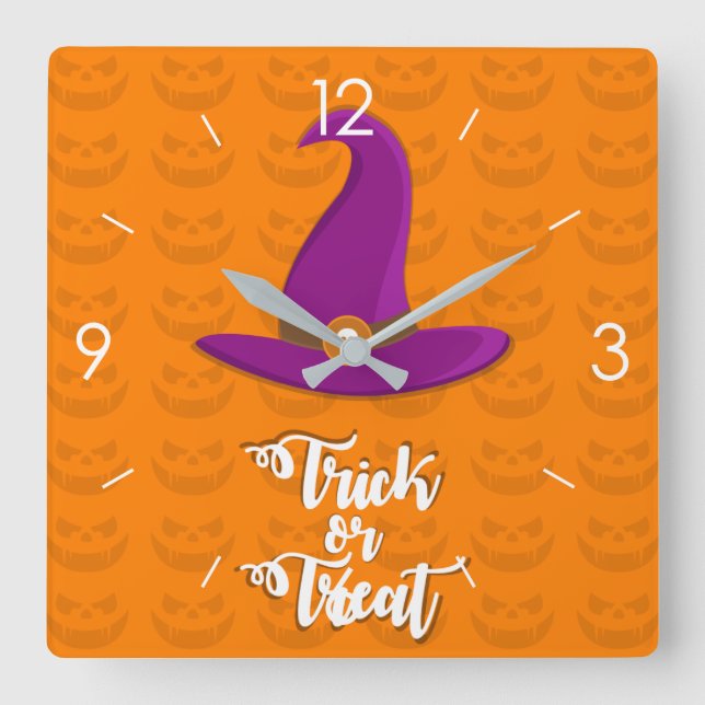 Relógio Quadrado Halloween Moonlight Haunlight House Wall Cloc (Frente)