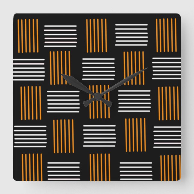 Relógio Quadrado Halloween Weave (Frente)