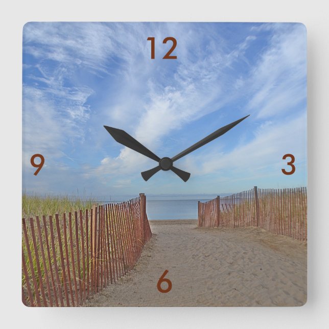 Relógio Quadrado Hammonasset Beach Wall Clock (Frente)
