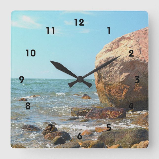 Relógio Quadrado Hammonasset Beach Wall Clock (Frente)