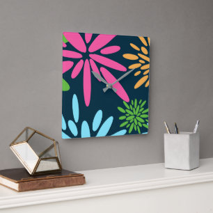 Relógio Quadrado Hanabi Nights Wall Clock