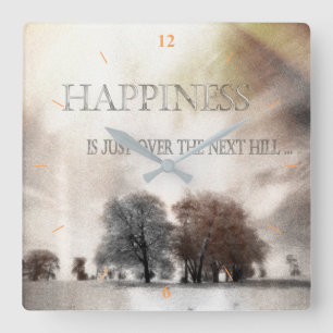 Relógio Quadrado Happiness