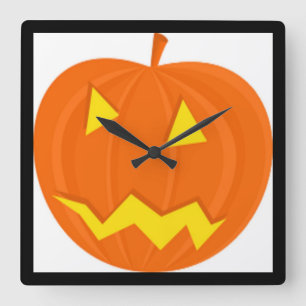 RELÓGIO QUADRADO "HAPPY HALLOWEEN" PUMPKIN
