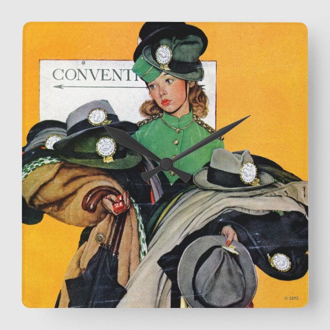 Relógio Quadrado Hatcheck Girl (Frente)