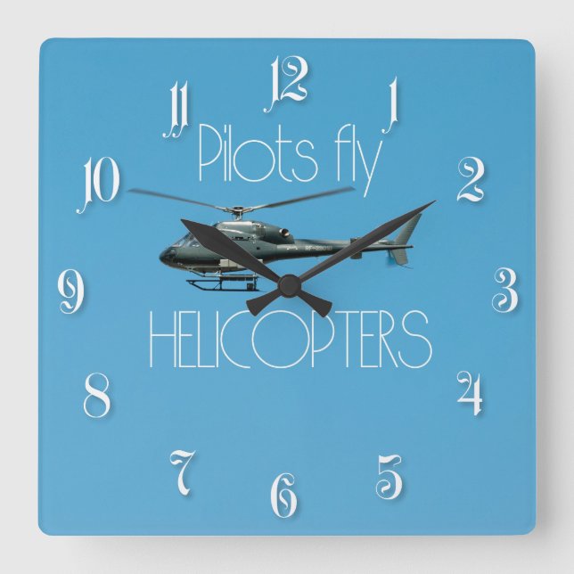 Relógio Quadrado Helicópteros pilotos (Frente)