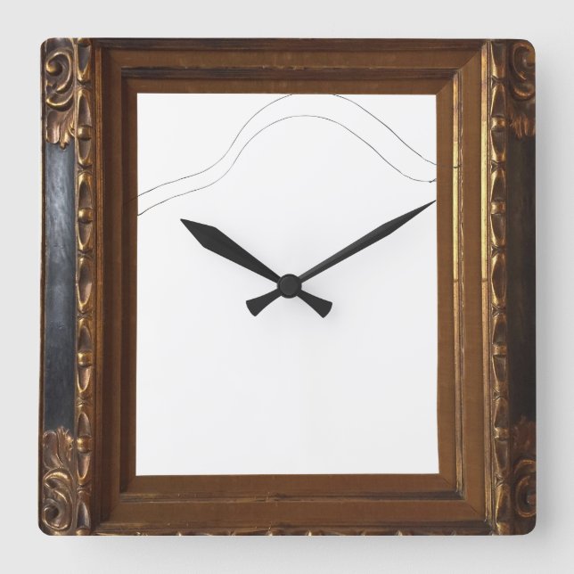 Relógio Quadrado Hello Spring Floral Wreath Clock – A Celebration o (Frente)