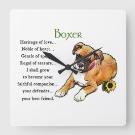 Relógio Quadrado Herança do pugilista do amor