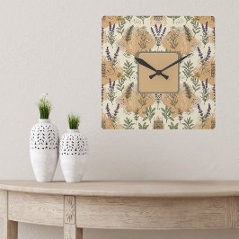 Relógio Quadrado Herbal Blossoms