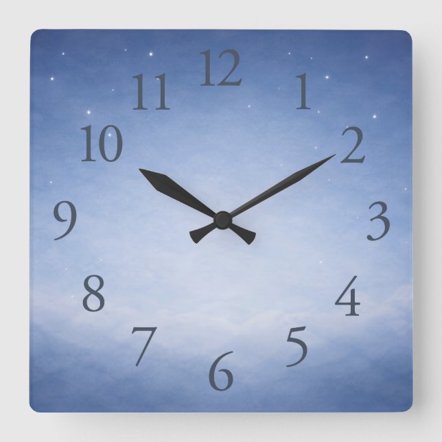 Relógio Quadrado Hey Diddle Diddle Night Sky Nursery Wall Clock (Frente)
