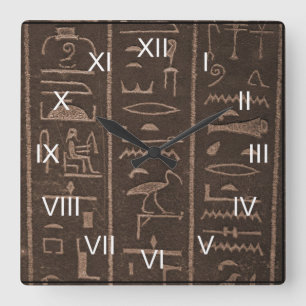 Relógio Quadrado Hiroglíficos