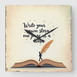 Relógio Quadrado História do eterno - Cada momento é uma nova págin