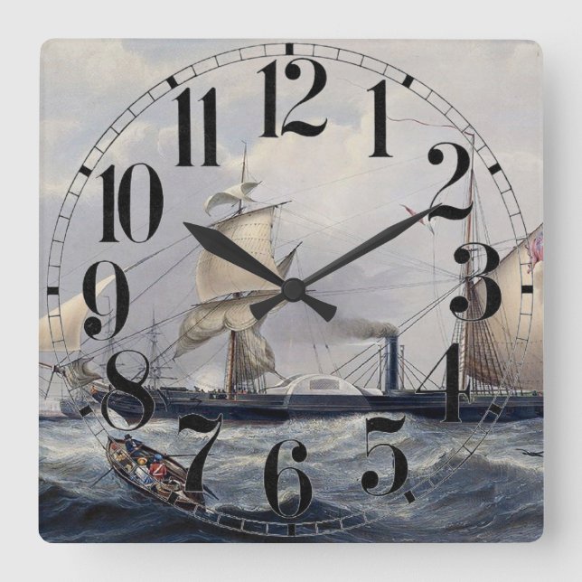 Relógio Quadrado HMS Cyclops Frigate 1839 (Frente)