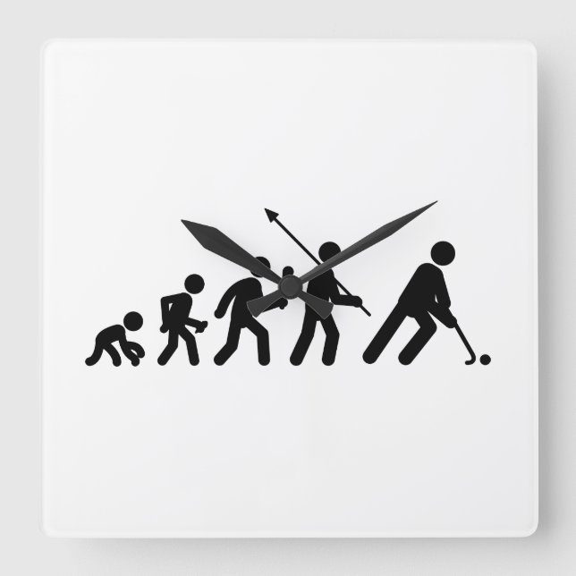 Relógio Quadrado Hockey de campo (Frente)