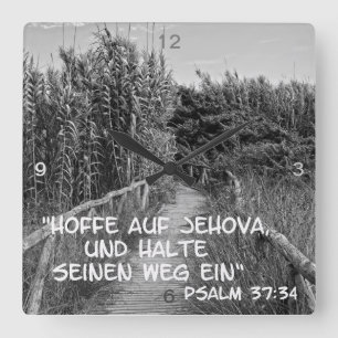 Relógio Quadrado Hoffe auf Jehova ....