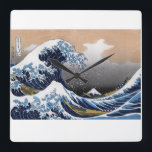 Relógio Quadrado Hokusai , “ The Great Wave off Kanagawa ”<br><div class="desc">私はHokusaiが好きな人のためにこの製品を作りました。</div>