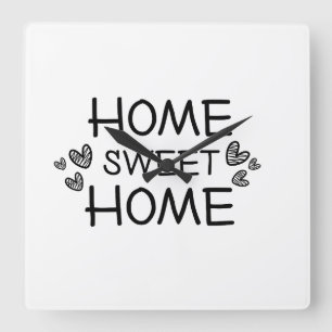 Relógio Quadrado Home doce home script