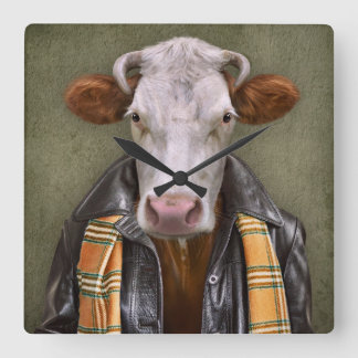 Relógio Quadrado Homem de vaca