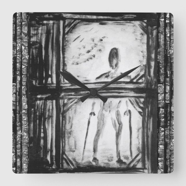 Relógio Quadrado Homem Emperrado (Frente)