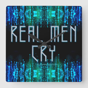 Relógio Quadrado Homens reais de SlipperyJoe choram lágrimas de aqu