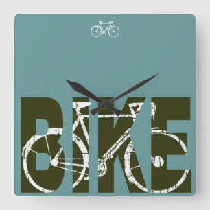 Relógio Quadrado Hora da bicicleta. Hora da bicicleta
