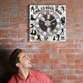 Relógio Quadrado Hora de Rock, Pai!