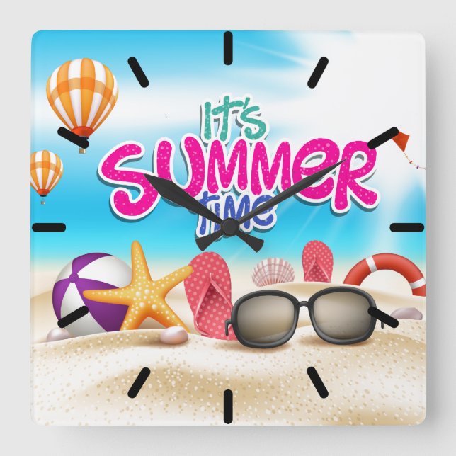 Relógio Quadrado Hora de Verão (Frente)