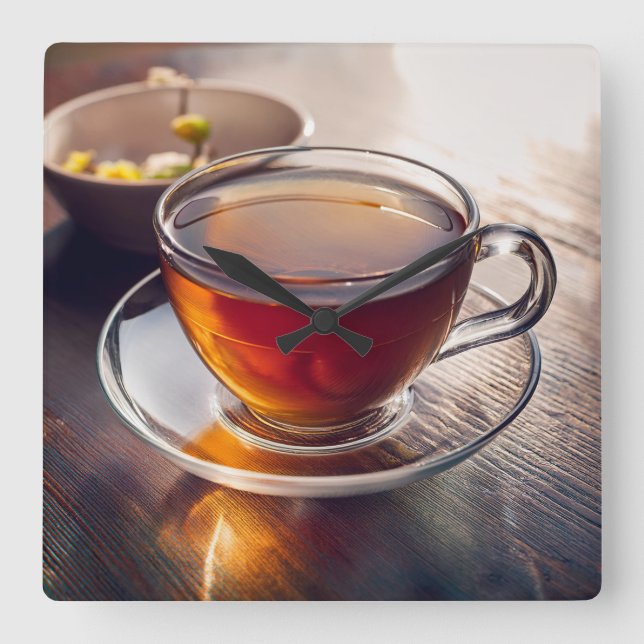 Relógio Quadrado Hora do chá (Frente)