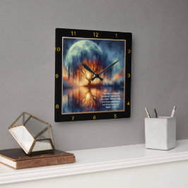 Relógio Quadrado Hora do Orador Mark 11:24: Design personalizado cr