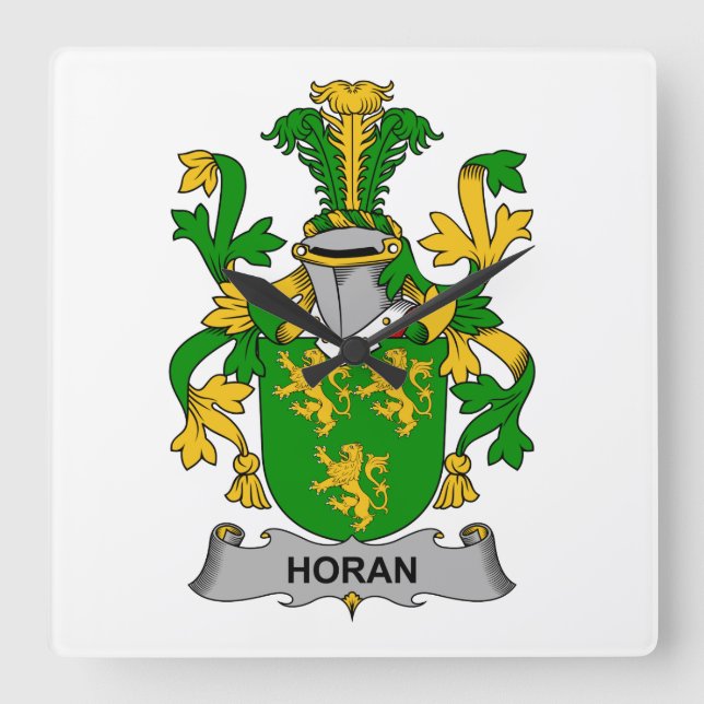Relógio Quadrado Horan Family Crest (Frente)